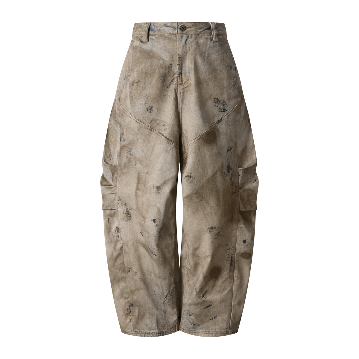 270GSM Men's Cotton Twill Denim Print Loose Fit Pants Mustard Yellow